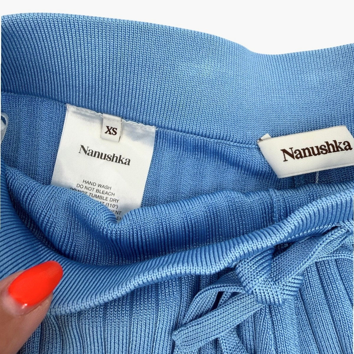 Nanushka Malena Ribbed Knit Drawstring Shorts