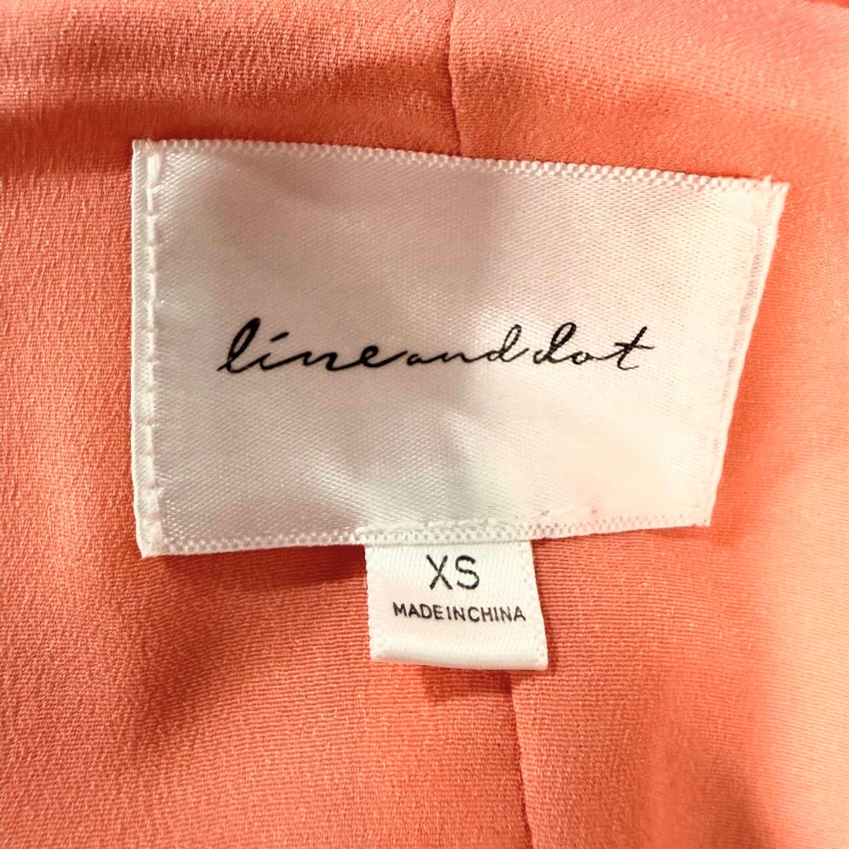 Line & Dot Kasia Button Accent Off Shoulder Mini Dress Coral Women's Size XS