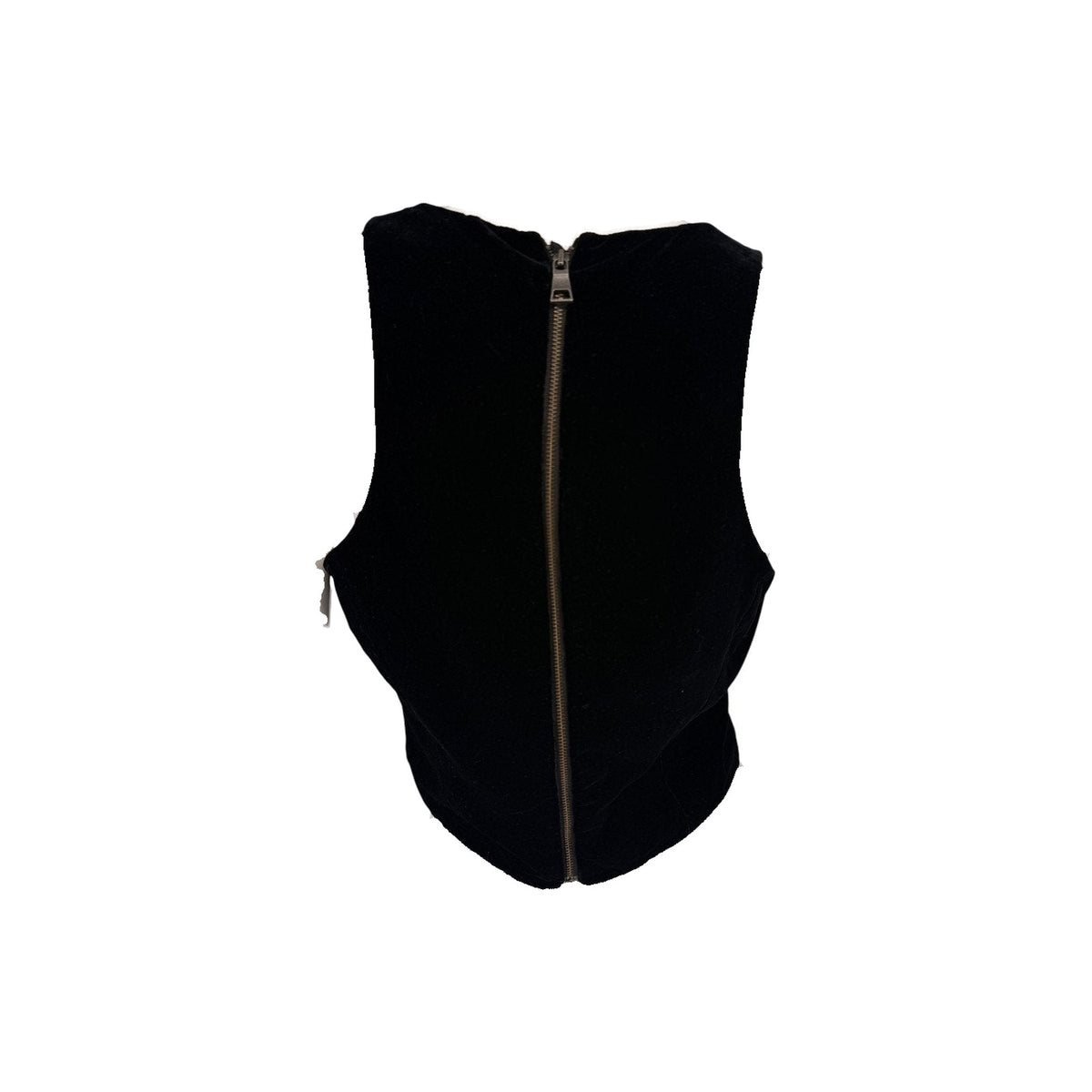 Sachin & Babi Noir Velvet Sleeveless Back Zip Cropped Top