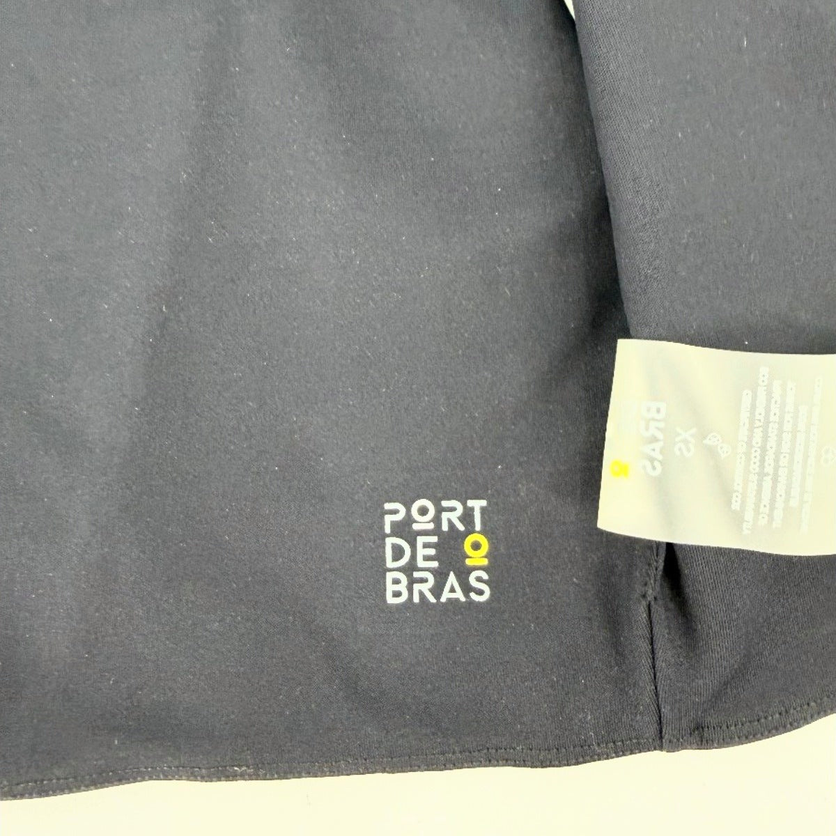 Port de Bras Mila Ruffle Front Zip Active Crop Top Black Women's Size XS NWT