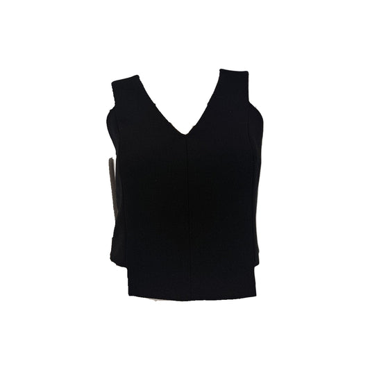 Milly Polyester Blend Sleeveless V-Neck Cropped Tank Top