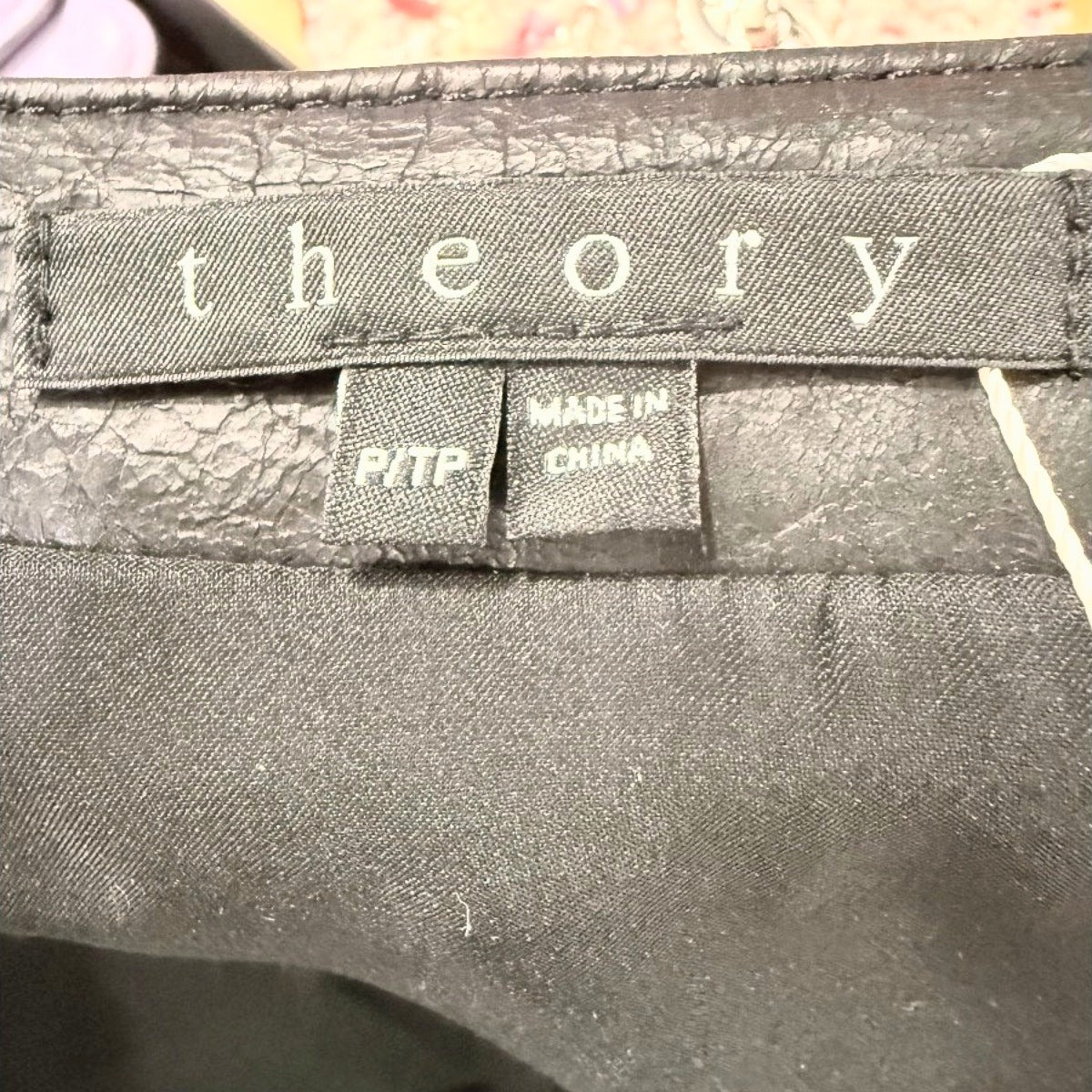 Theory Maisie Textured Hide Colorblack Lambskin Moto Jacket Peacock Black Size 0