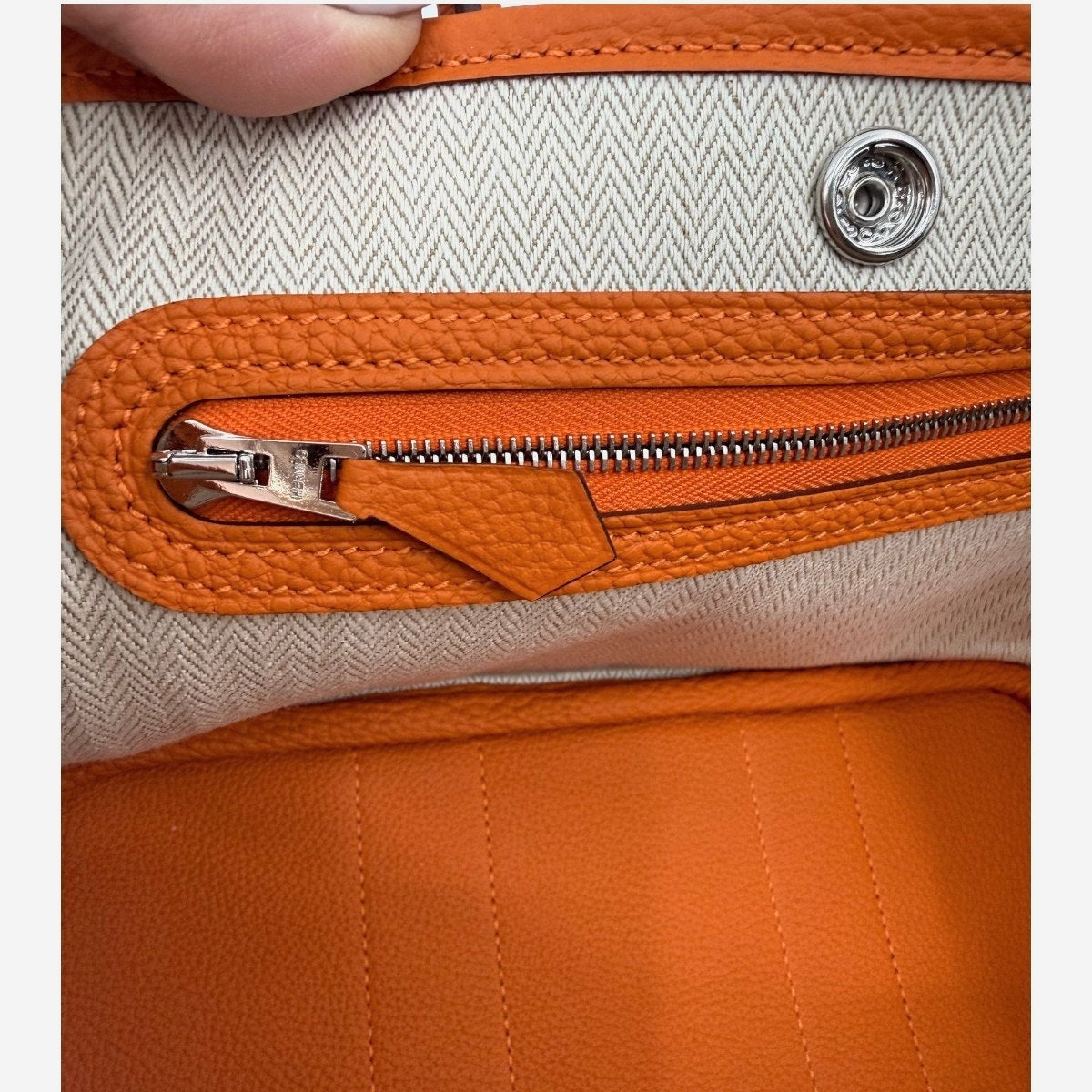 Hermès Garden Party 30 Orange Negonda Leather Palladium Hardware Bag