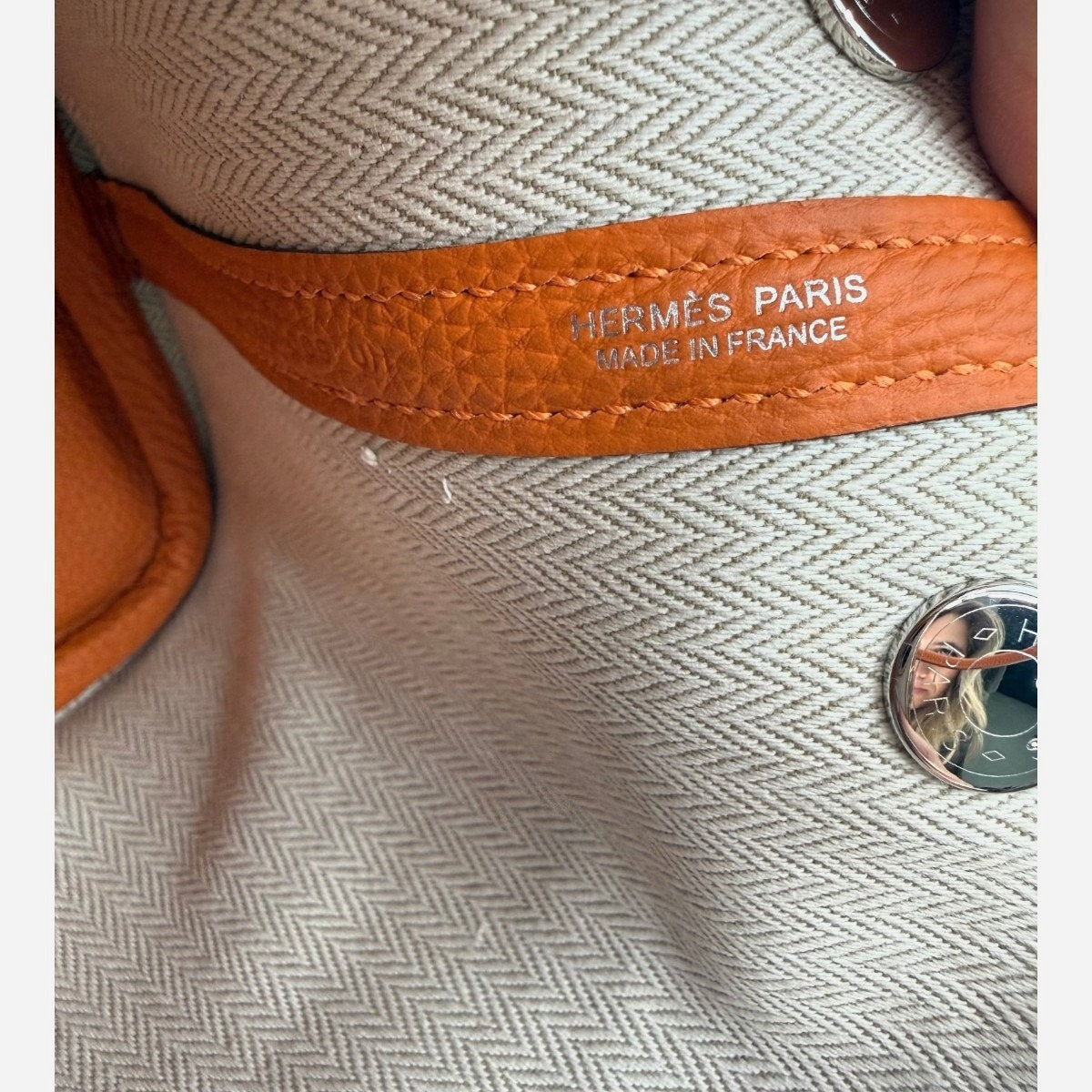 Hermès Garden Party 30 Orange Negonda Leather Palladium Hardware Bag