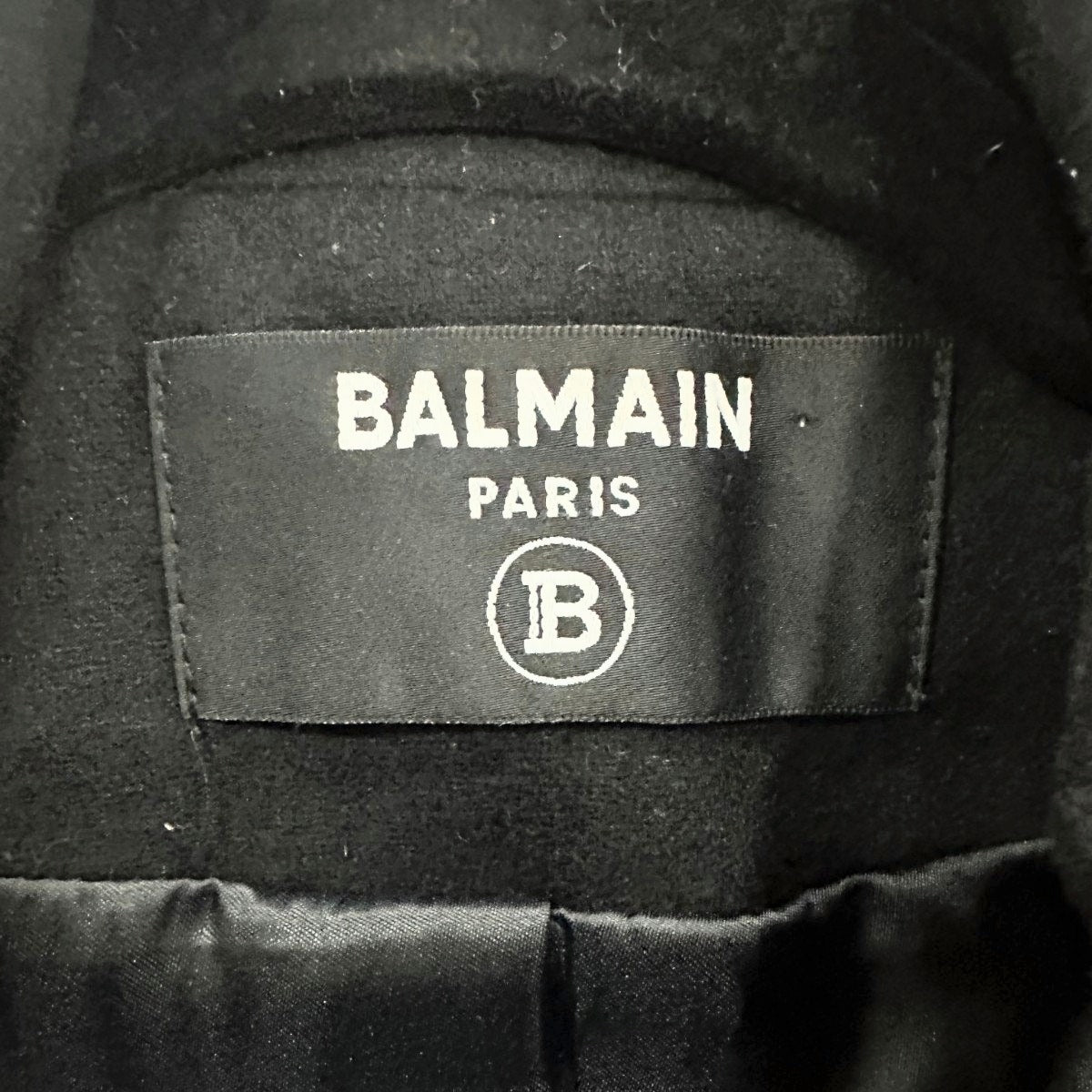 Balmain Double Breasted Wool Blazer Navy Blue Gold Button