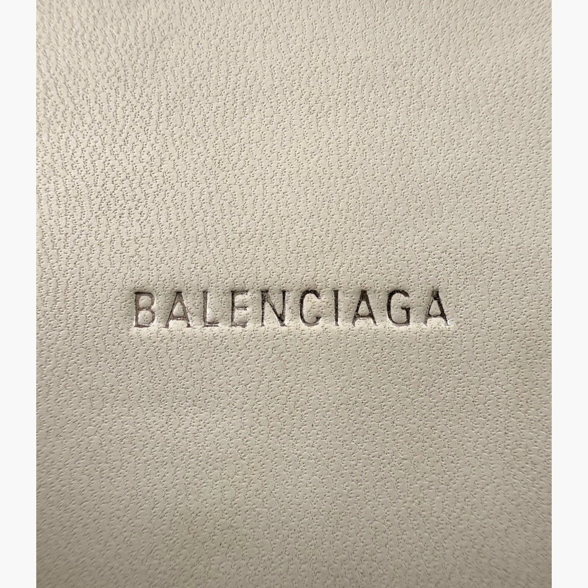 Balenciaga Hourglass Croc Embossed Leather Top Handle Bag White