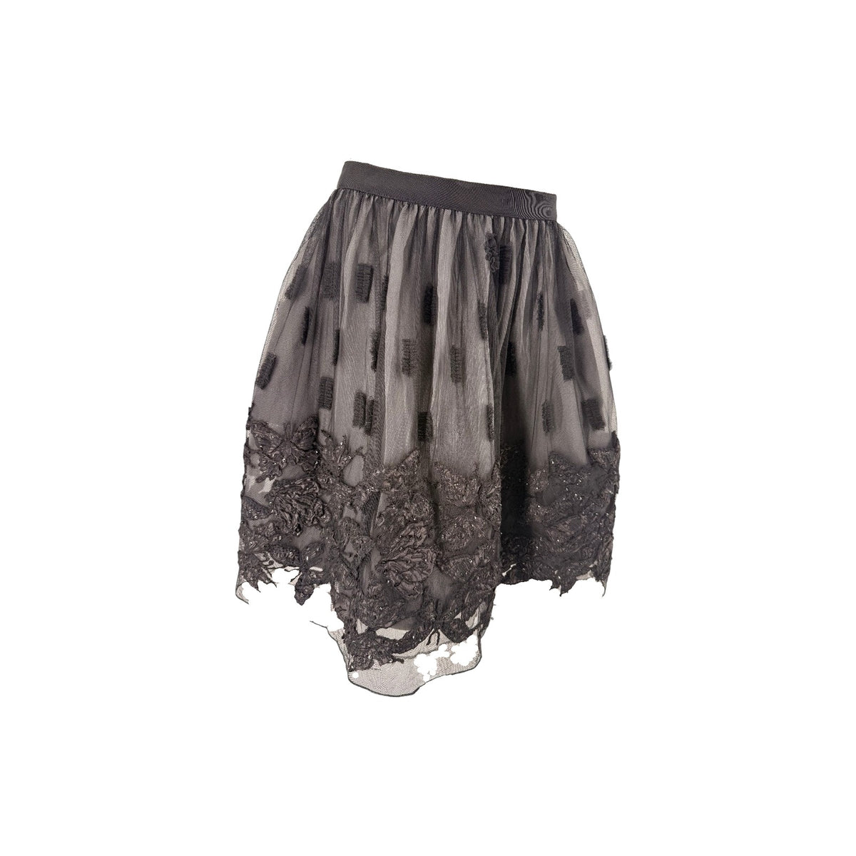 Alice + Olivia Embellished Butterfly Mesh Crop Top Midi Skirt Set