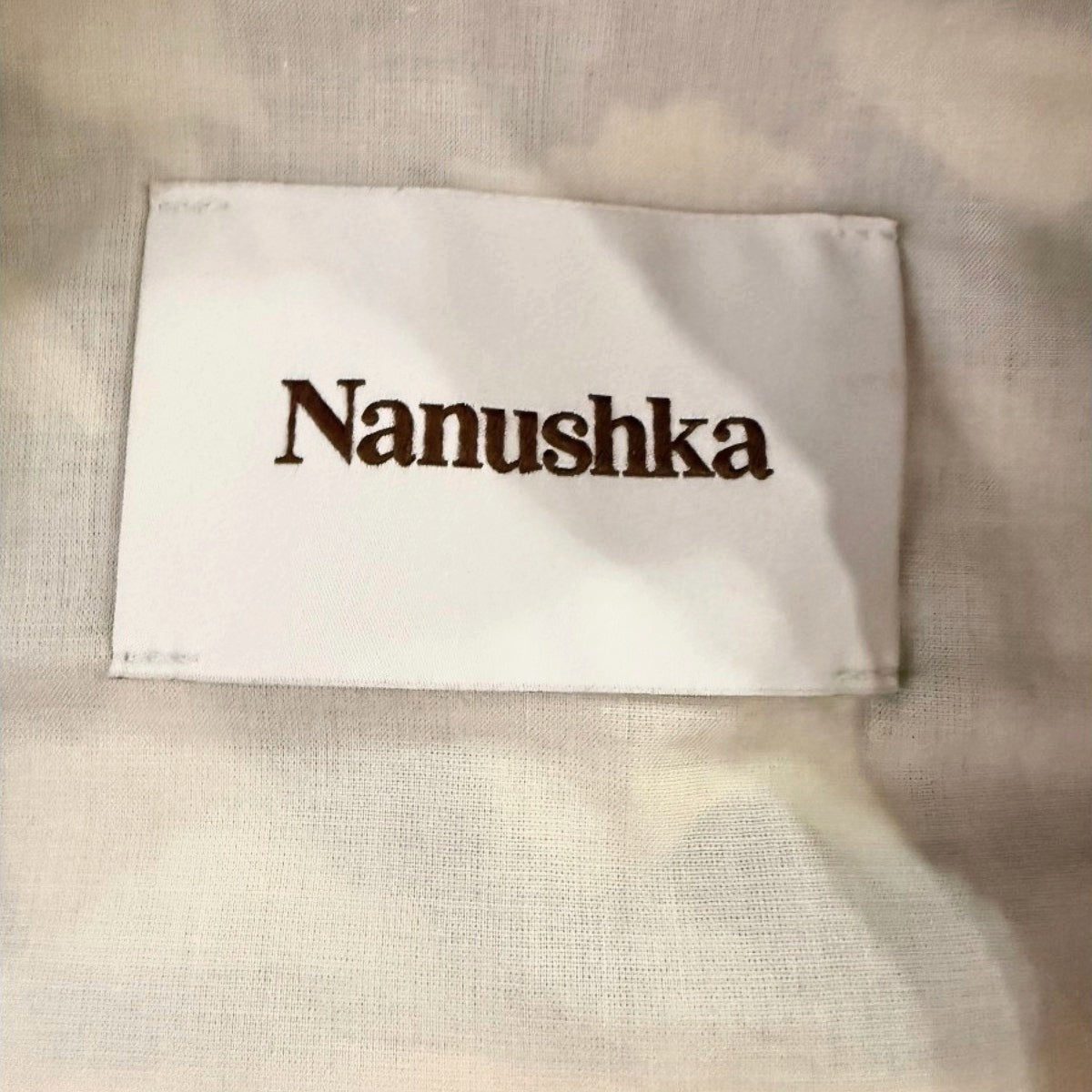 Nanushka Loiza Graphic Print Cotton Wrap Crop Top