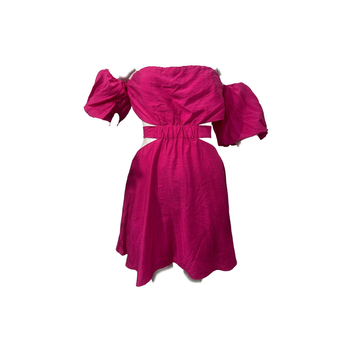 Runaway The Label Taiga Mini Dress Pink Off Shoulder Cutout Puff Sleeve