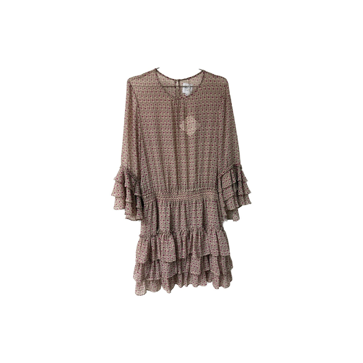 Misa Los Angeles Bernita Smocked Mini Dress Ruffle Detail Ditsy Floral