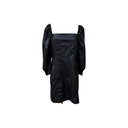 Avec Les Filles Faux Leather Corset Mini Dress Puff Sleeves Women's