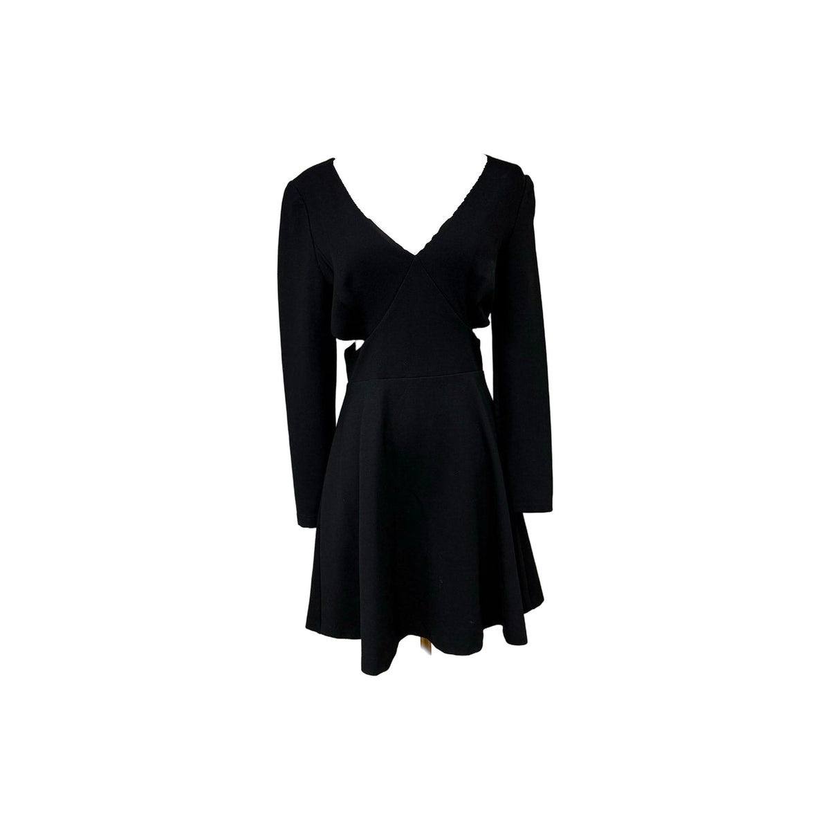 Halston Heritage Long Sleeve Mini Dress V-Neck Cutouts Women's