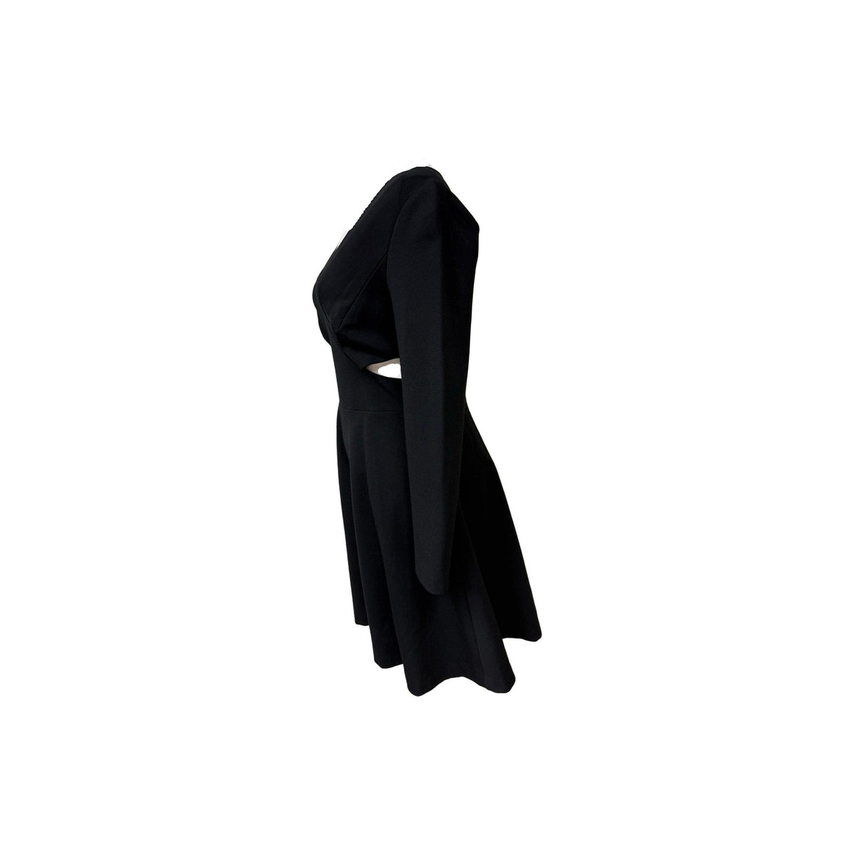 Halston Heritage Long Sleeve Mini Dress V-Neck Cutouts Women's