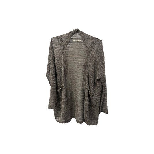 Mes Demoiselles Linen-Blend Metallic Knit Open Sweater Cardigan