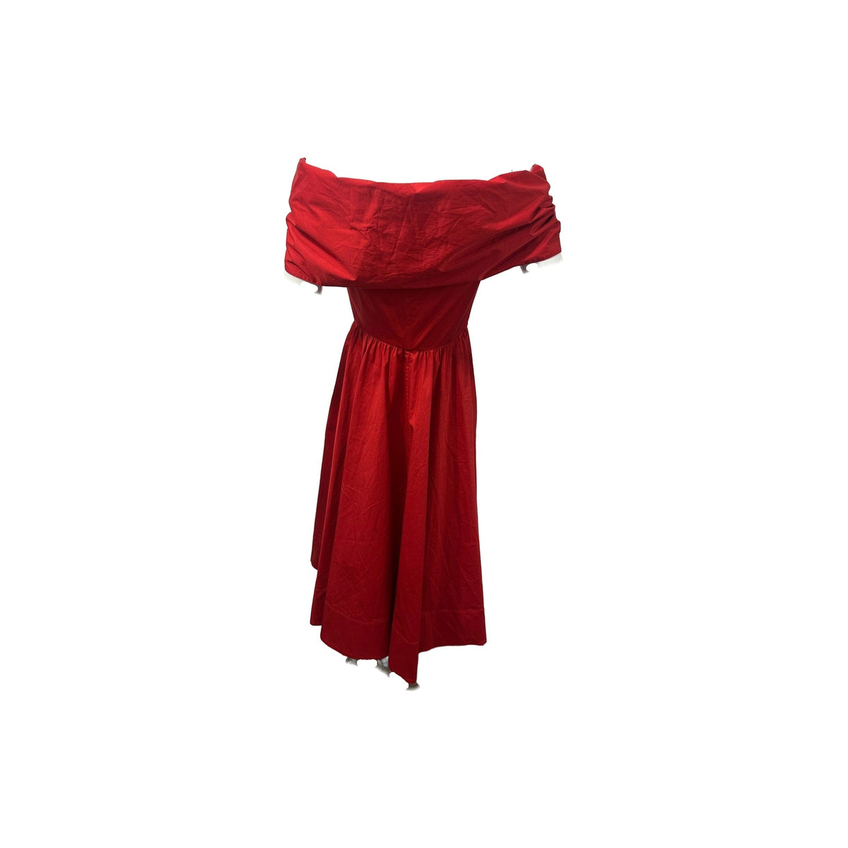 Oscar De La Renta Cotton-Blend Big Bow Runaway Off-Shoulder Midi Dress