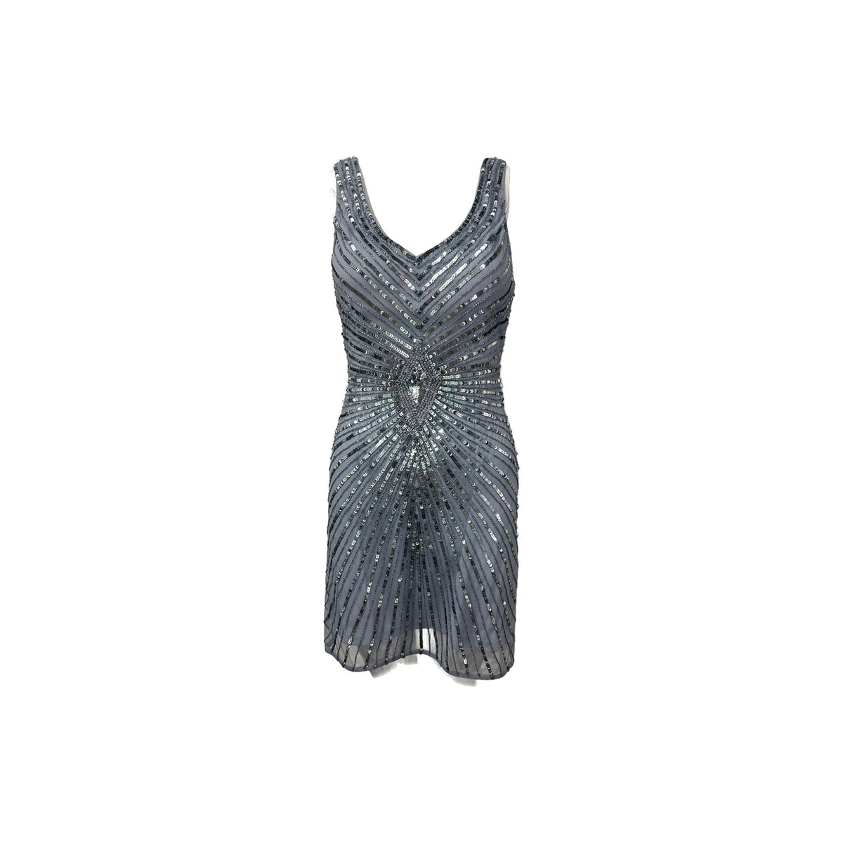 Aidan Mattox Sequined Beaded Tank Crystal Mini Dress Women's