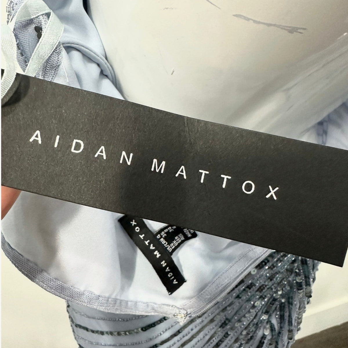 Aidan Mattox Sequined Beaded Tank Crystal Mini Dress Women's