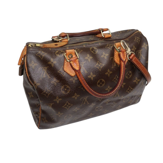 Vintage Louis Vuitton Leather Monogram Speedy Boston Hand Bag
