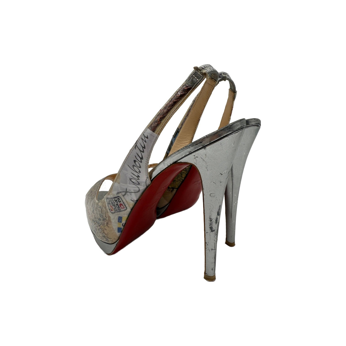 Christian Louboutin PVC Print Slingback Pumps Women's
