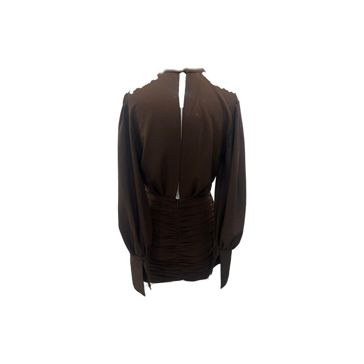 Rony Kobo Yebba Mock Neck Long Sleeve Ruched Pleated Mini Dress