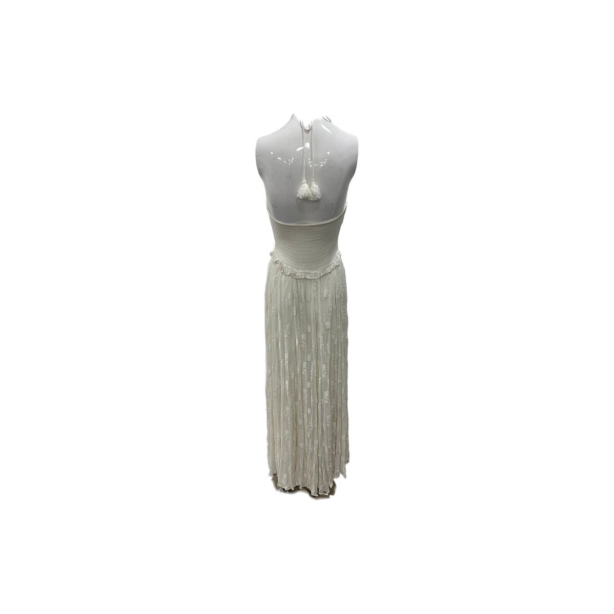 Rococo Sand Floral Embroidered Halter Smocked Maxi Dress Women's