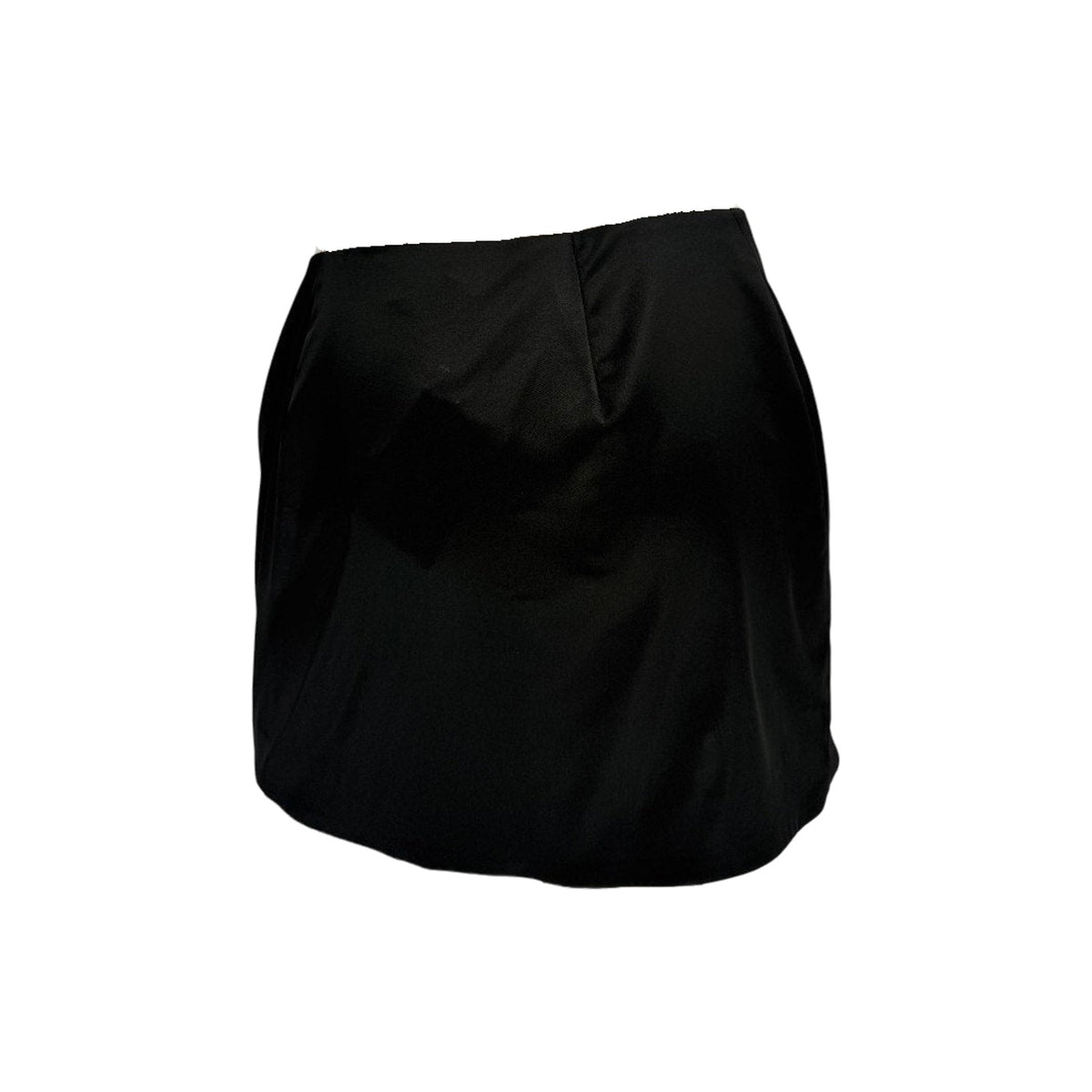Lovers And Friends Satin Elizabeth Bow Accent Side Slit Mini Skirt Black Size S