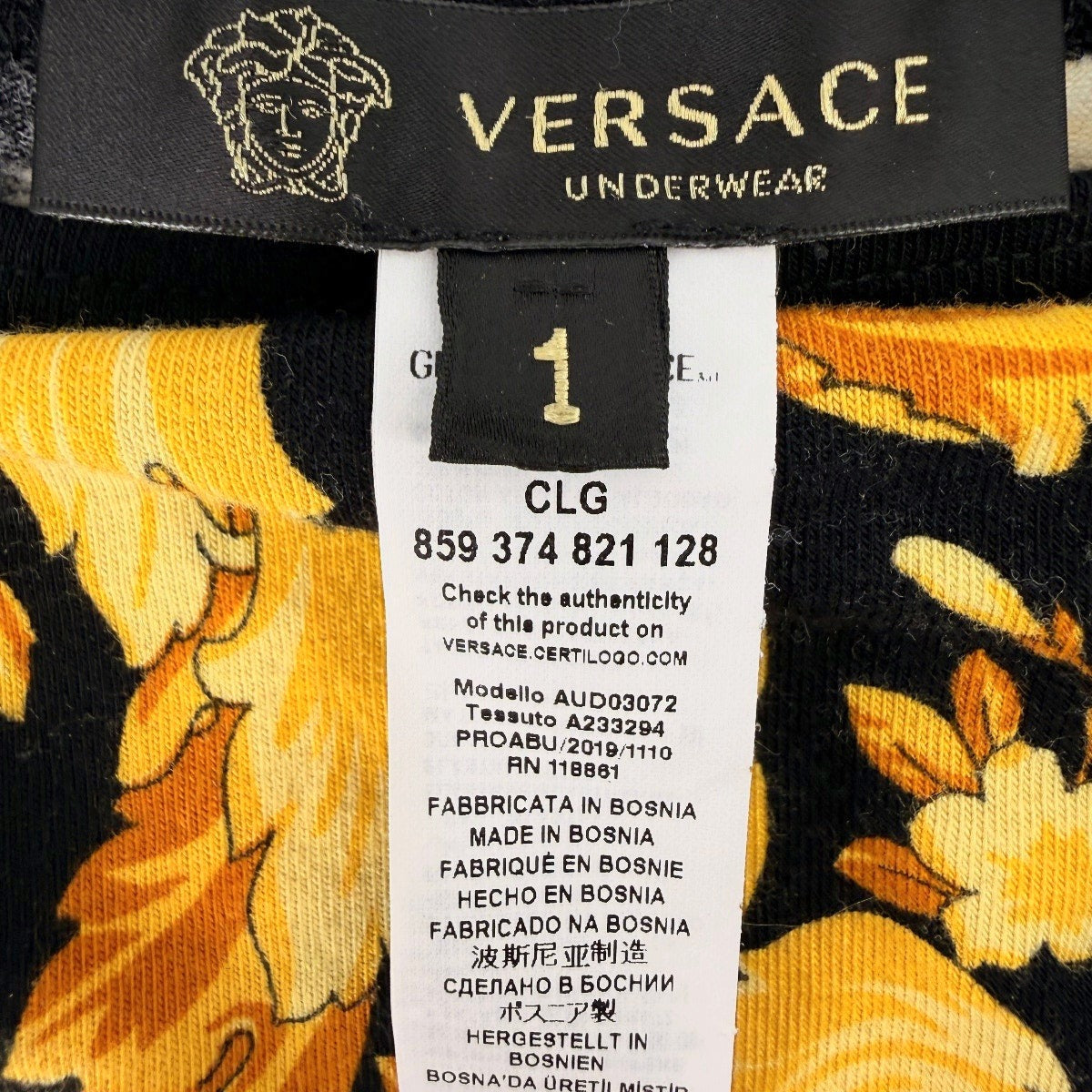 Versace Barocco Print Designer Low Rise Brief Panty