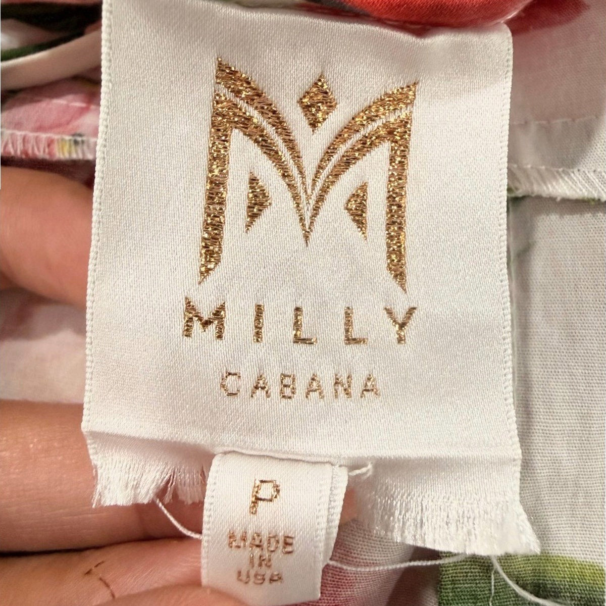 Milly Cabana Cotton Blend Floral Print Wrap Mini Dress Pink Red Size 2