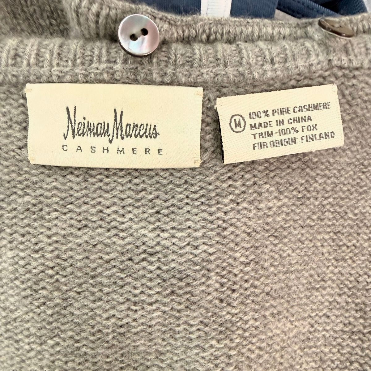 Neiman Marcus Fox Fur Cashmere Full Zip Hoodie Jacket