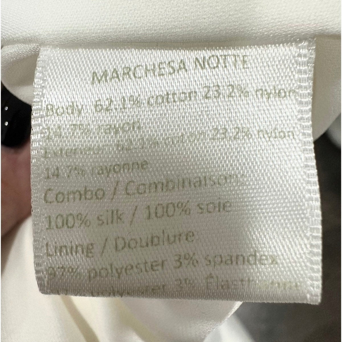 Marchesa Notte Ivory Lace Organza Cocktail Party Sheath Mini Dress