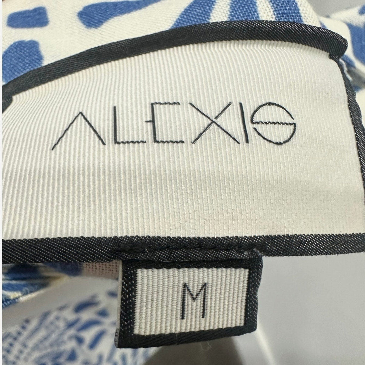 ALEXIS Blue & White Printed Crop Top and Wide Leg Pants Set