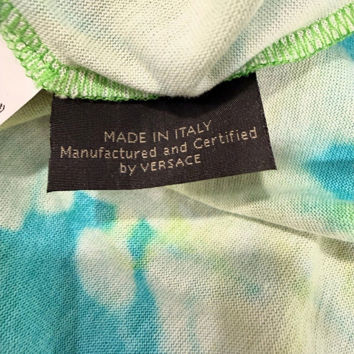 Versace Cotton Jersey Tie-Dye Medusa Print T-Shirt Green Women's Size 38