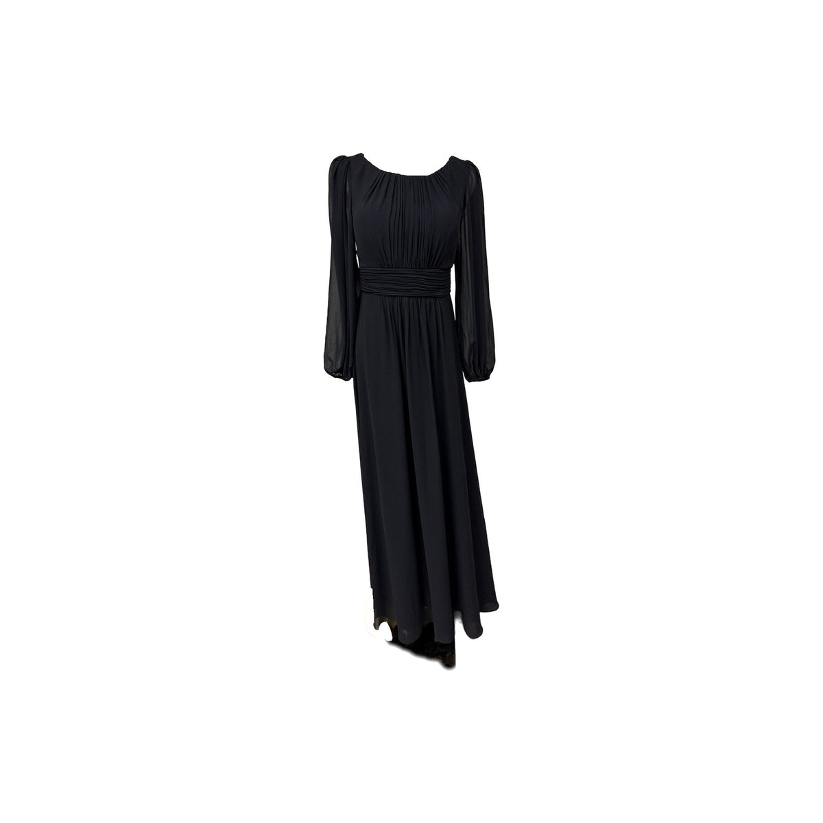 Ever-Pretty Women Long Sleeve Chiffon Round Collar Prom Dress