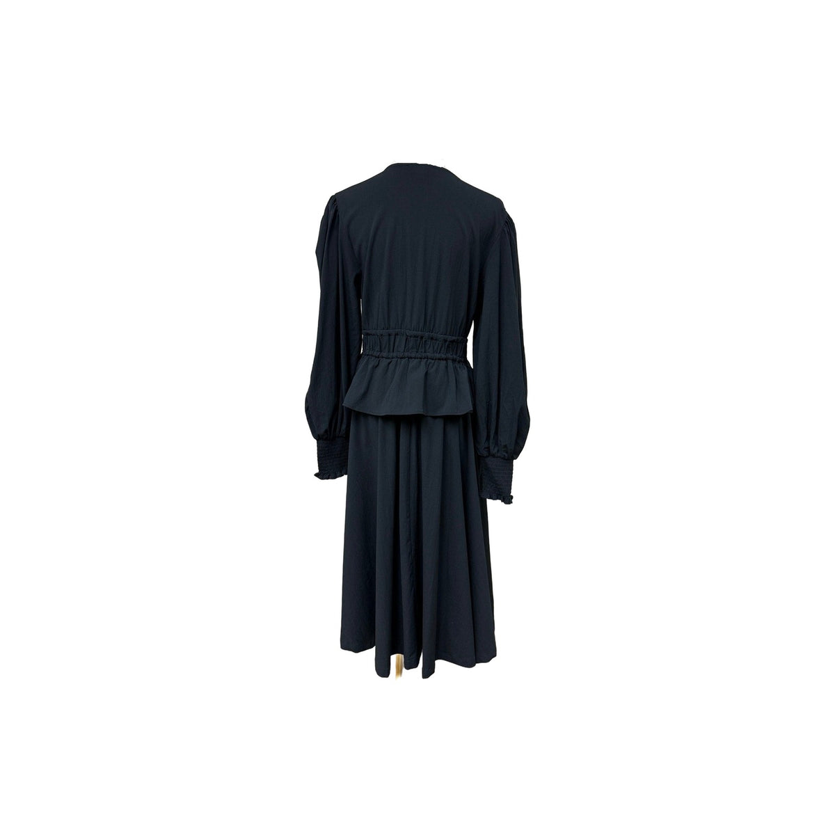 WeWoreWhat Black Plunging V-Neck Long Sleeve Peasant Midi Dress