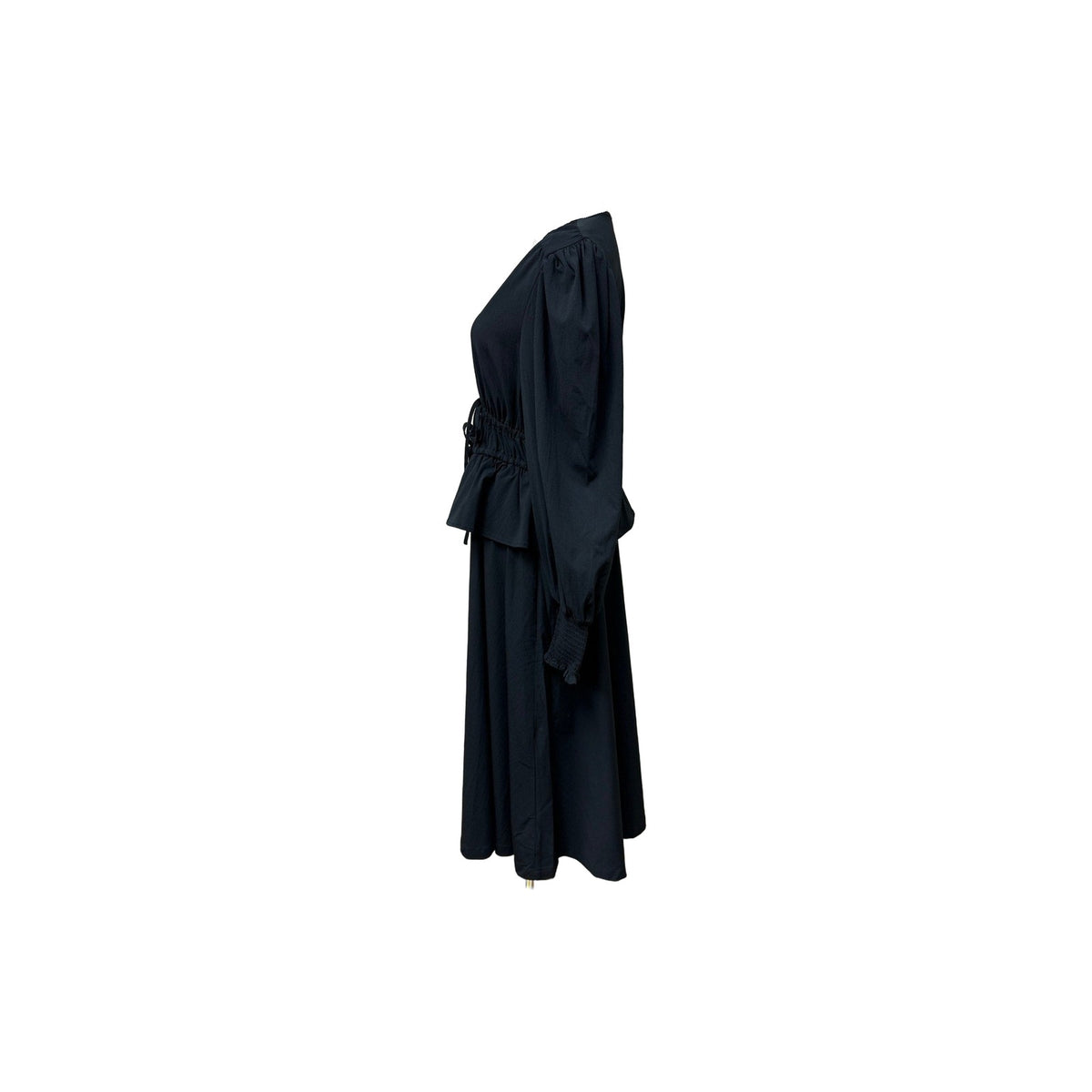 WeWoreWhat Black Plunging V-Neck Long Sleeve Peasant Midi Dress