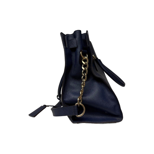 Michael Kors Navy Saffiano Leather Hamilton Large Tote Locket Logo Bag