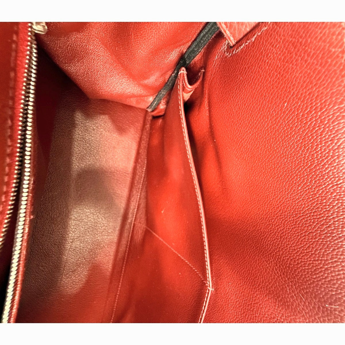 Hermes Kelly Retourne 35 Rouge H Leather Palladium Shoulder Bag
