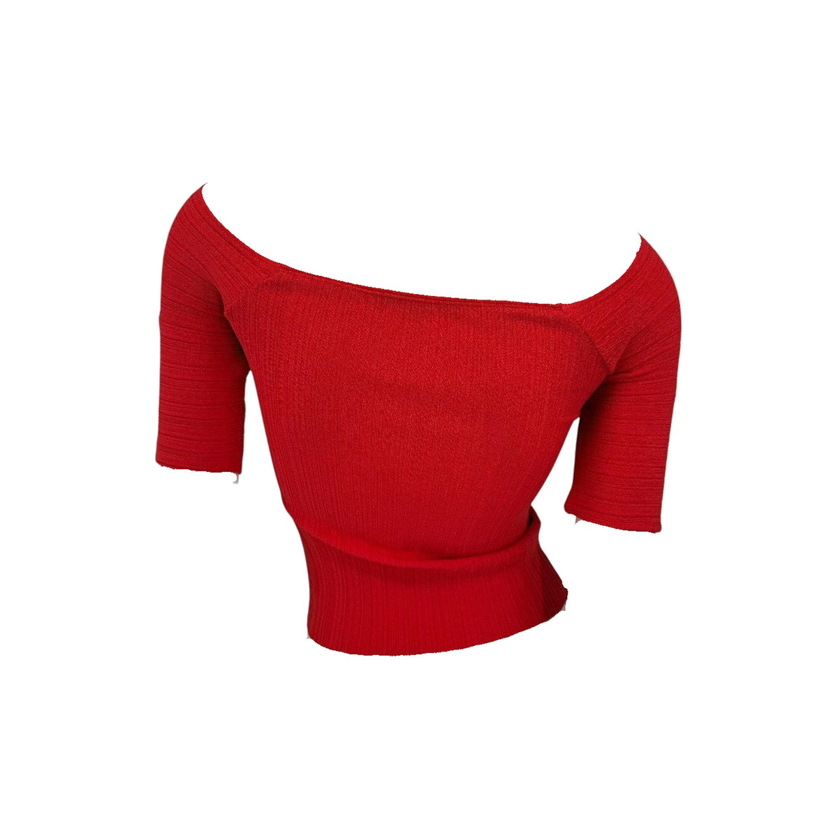 Stella McCartney Off Shoulder Cut Out Textured Knit Top
