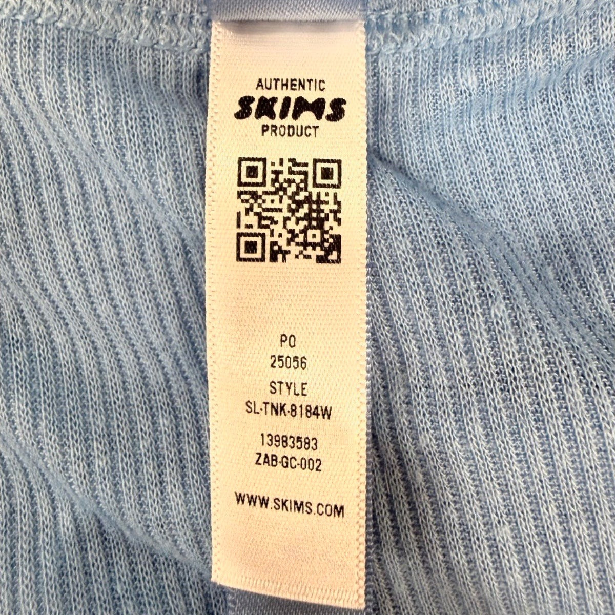 SKIMS Cotton Blend Ribbed Sleeveless Crew Neck Tank Top