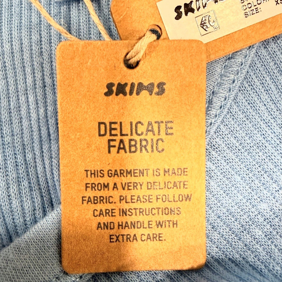 SKIMS Cotton Blend Ribbed Sleeveless Crew Neck Tank Top