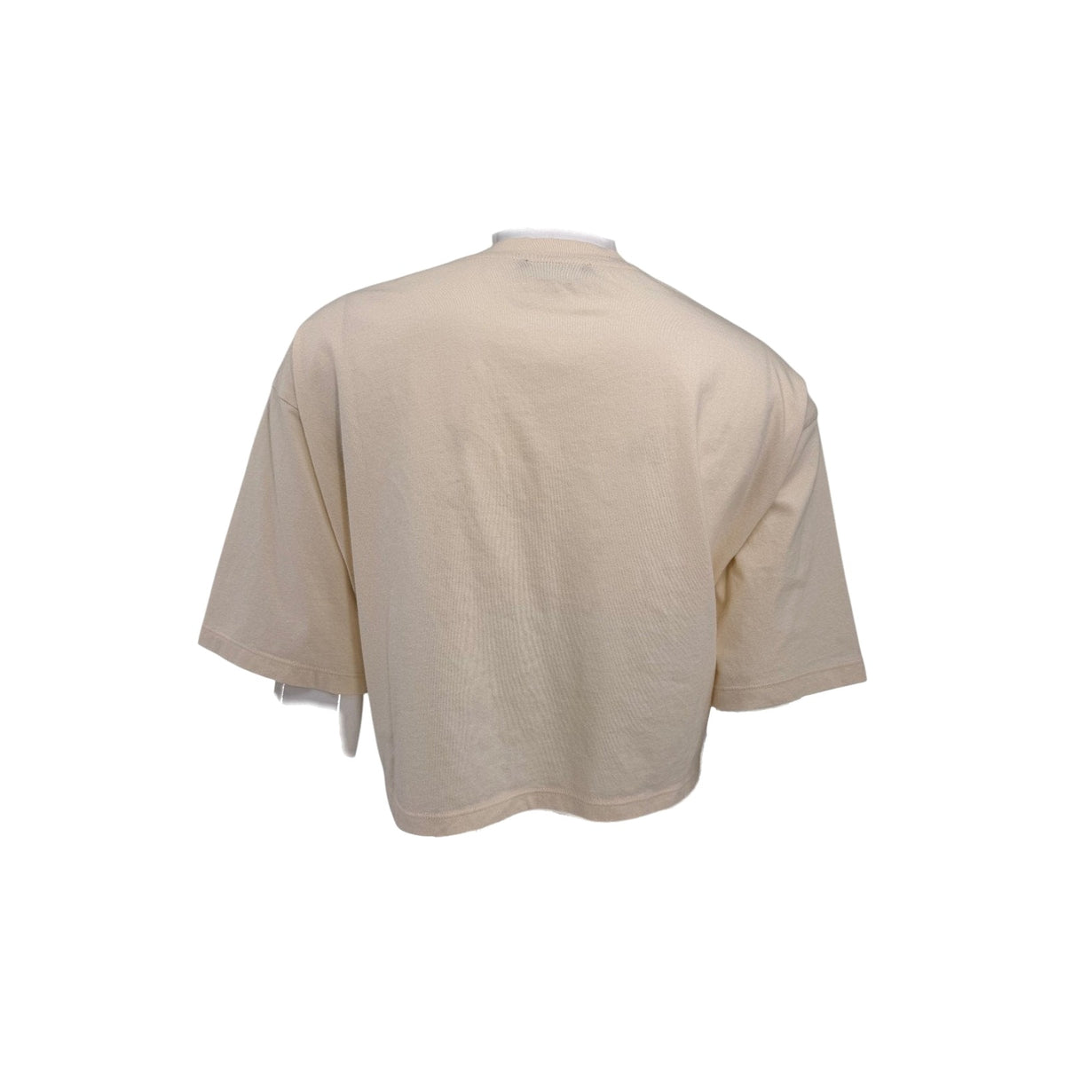 Balmain Cotton Cropped Crew Neck Logo Graphic T Shirt