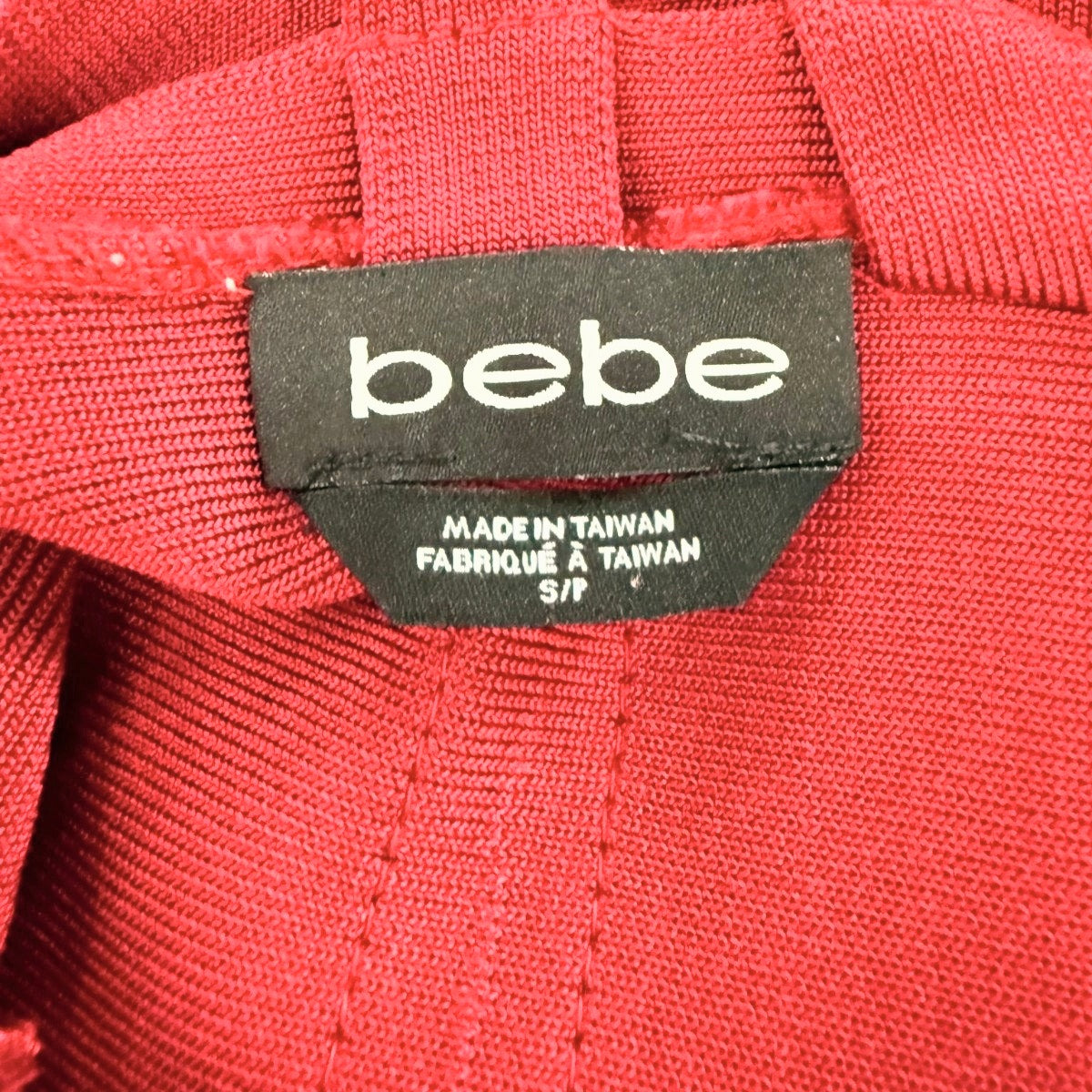 Bebe Red Bandage Halter Strappy V-Neck Bodycon Midi Dress Women's Size Small