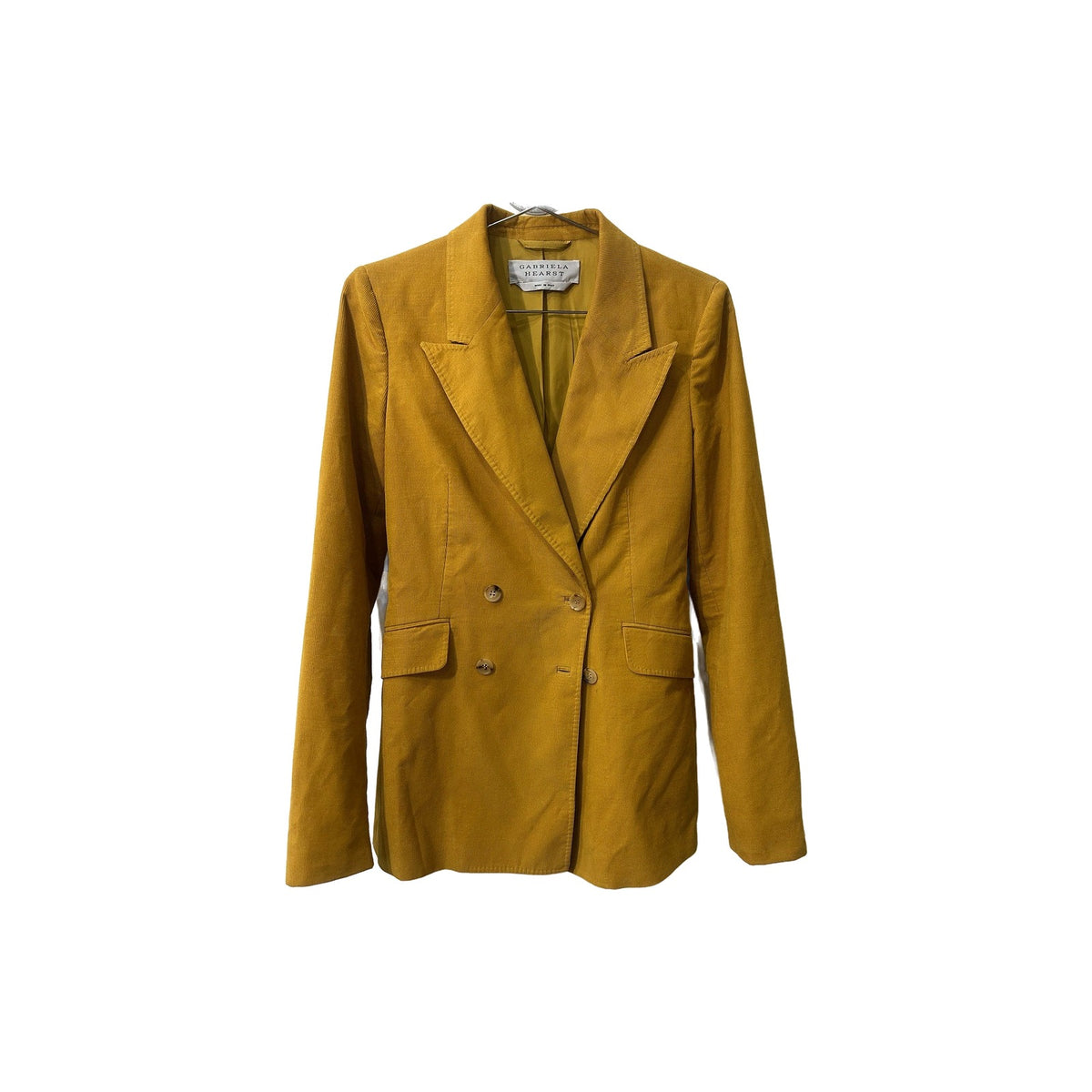 Gabriela Hearst Angela Corduroy Double Breasted Blazer Saffron Yellow Women's 38