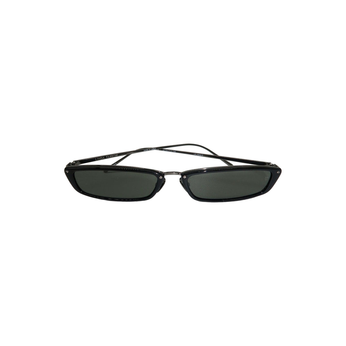Linda Farrow 838 C2 Skinny Rectangle Sunglasses Black Women's 56.5-17.5-140