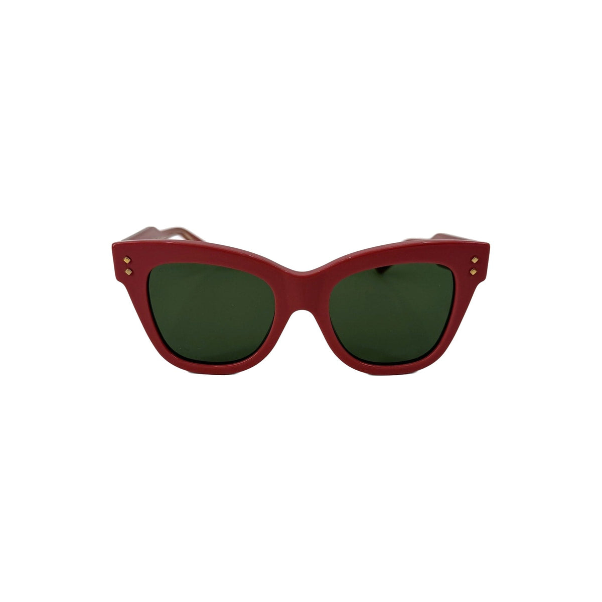 Gucci GG1082S 004 Dark Rose Acetate Cat Eye Sunglasses Green Women's 52-21-145