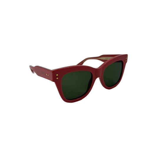 Gucci GG1082S 004 Dark Rose Acetate Cat Eye Sunglasses Green Women's 52-21-145