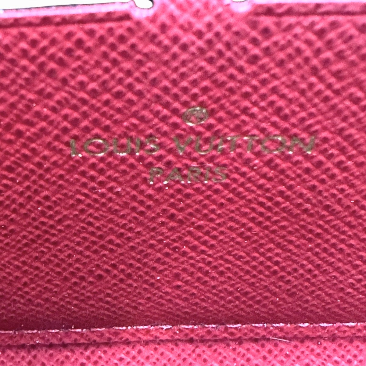 Louis Vuitton Clemence Wallet Damier Ebene Rose Ballerine Women's One Size