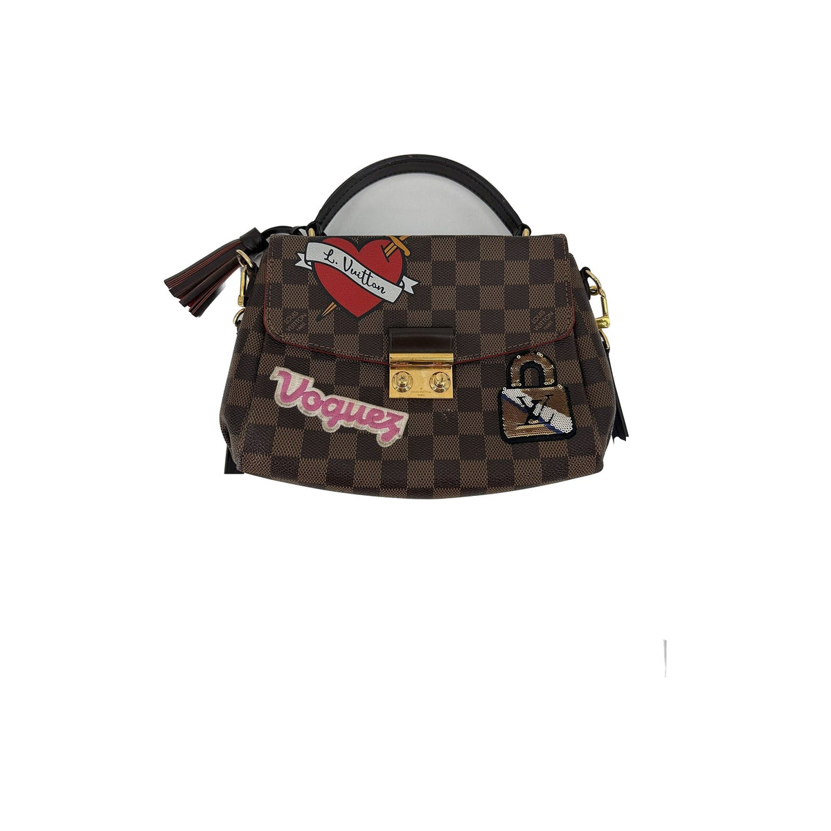 Louis Vuitton Croisette Damier Ebene Patches Canvas Brown Crossbody Bag N40055