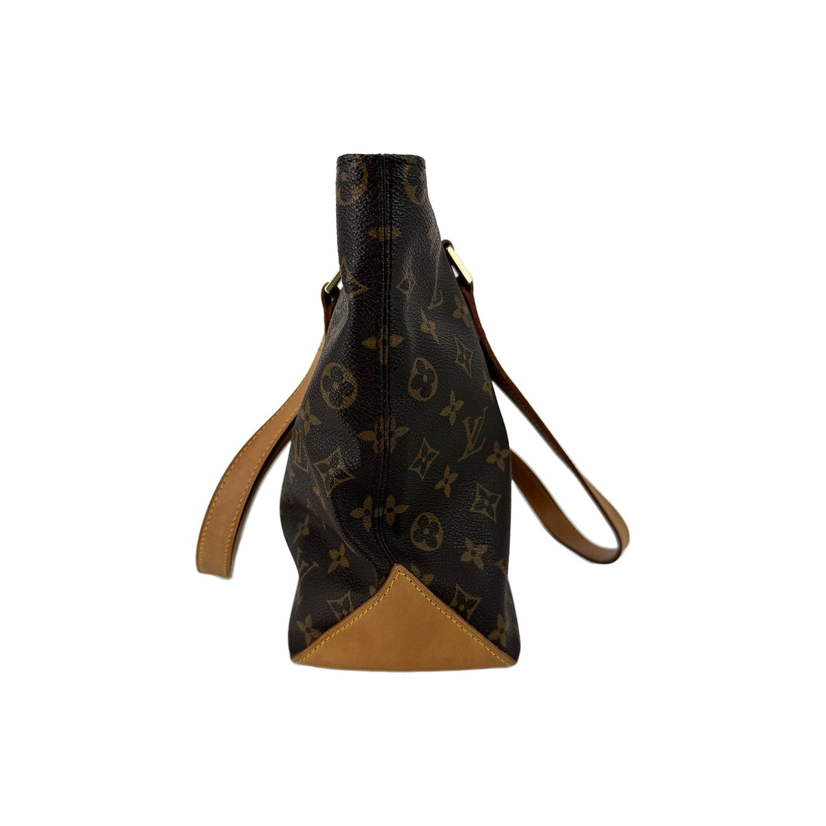 Louis Vuitton Cabas Piano Monogram Canvas Tote M51148 Vachetta Shoulder Bag