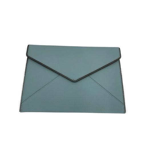 Rebecca Minkoff Leather Leo Envelope Clutch Bag Sea Mist